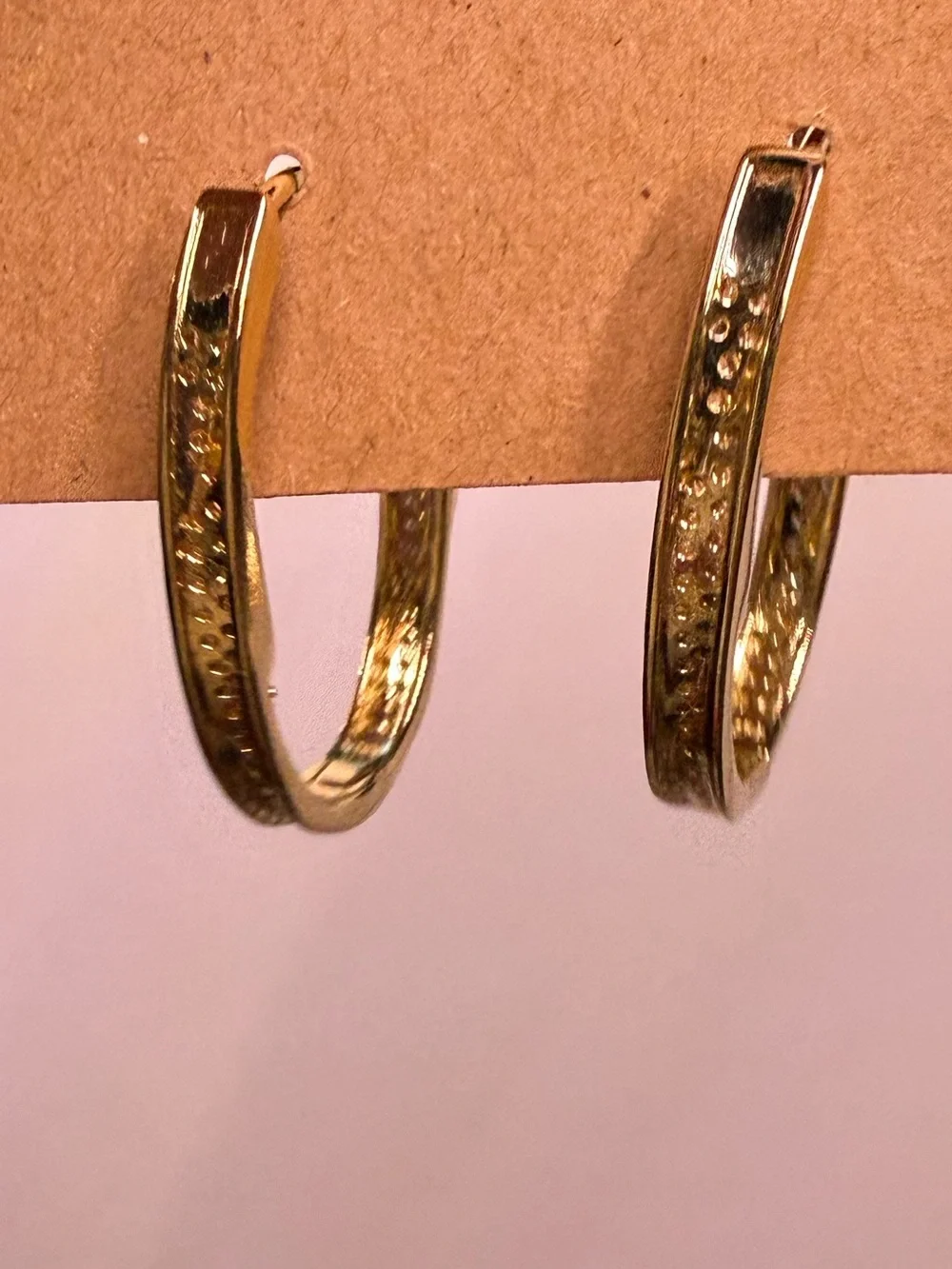 18k GP Twisted Crystal Hoop Earrings